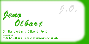 jeno olbort business card