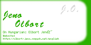 jeno olbort business card